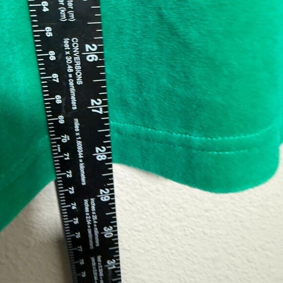Quaker Factory Sweatshirt Women's XL Green Fleece 3/4 Sleeve Rhinestone NWT - Picture 6 of 8